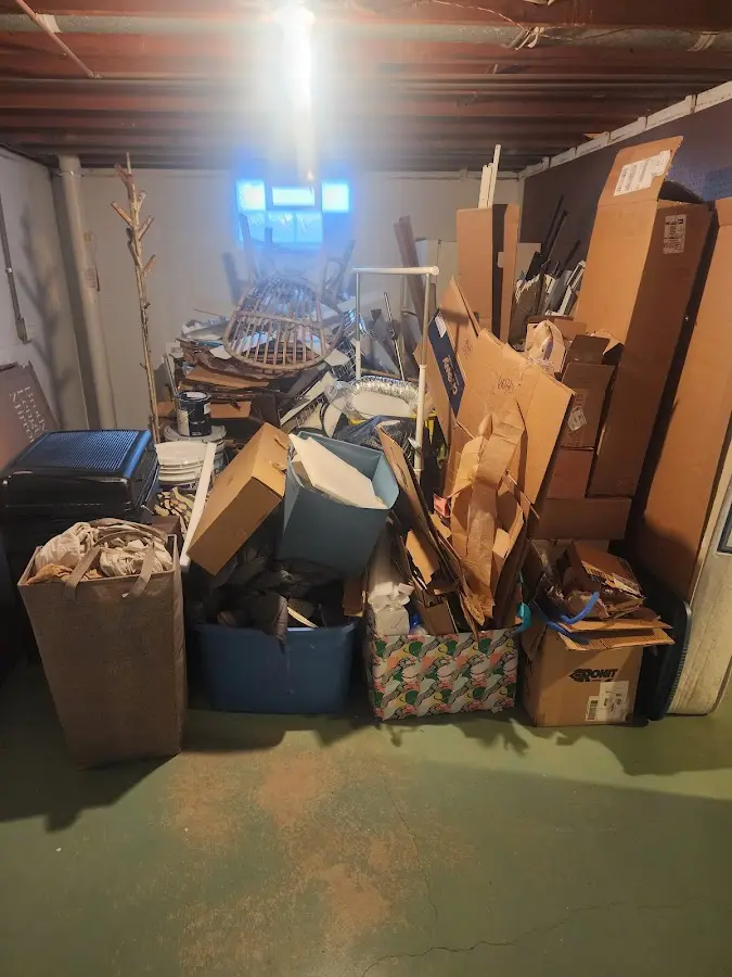 Roll-off dumpster container at job site for 4 Yard Dumpster Rental in Rantoul